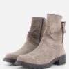 Feyn Joe Enkellaarsjes taupe Suede