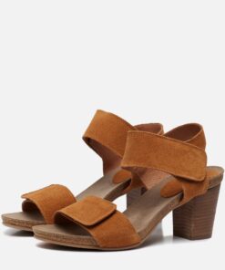 Aqa Sandalen met hak cognac Suede