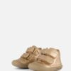 Shoesme leren lopen schoenen met velcro goud