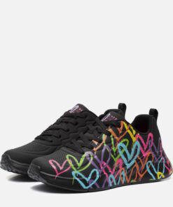 Skechers Uno Lite Heart Sneakers zwart