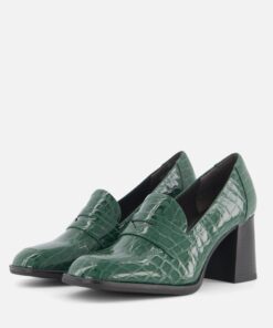 Tamaris Trotteur Pumps groen Textiel