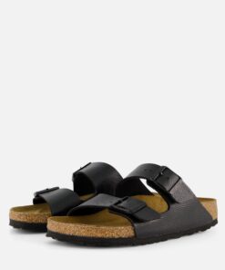 Birkenstock Arizona Lizard Slippers zwart