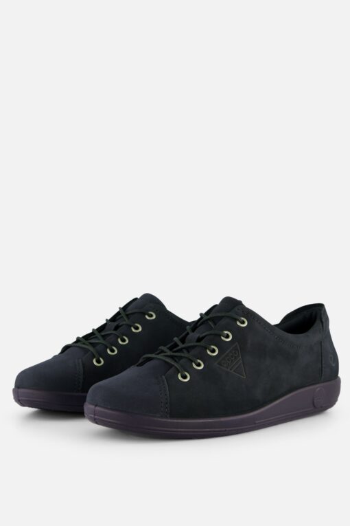 Ecco Soft 2 Sneakers blauw Nubuck