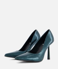 S.Oliver Metallic Pumps groen Textiel