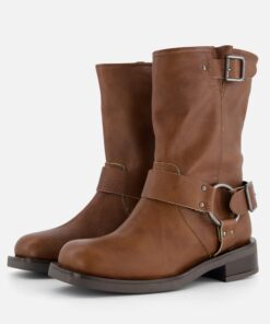 Ann Rocks Biker boots cognac Leer