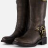 Ann Rocks Hoge Biker boots bruin Synthetisch