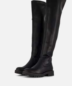 Ann Rocks overknee stretch boot zwart