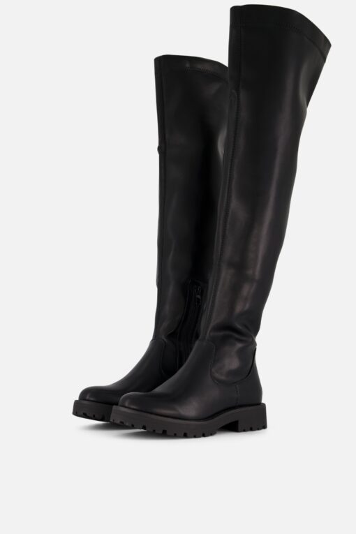 Ann Rocks overknee stretch boot zwart