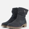 Feyn Joanne Enkellaarsjes blauw Suede