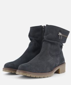 Feyn Joanne Enkellaarsjes blauw Suede