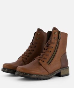 Rieker Veterboots cognac Leer