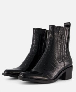 Tamaris cowboy laarzen zwart croco