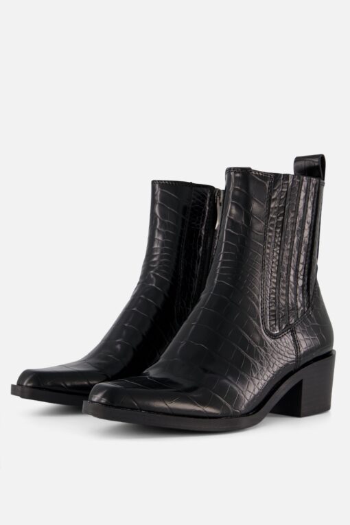 Tamaris cowboy laarzen zwart croco