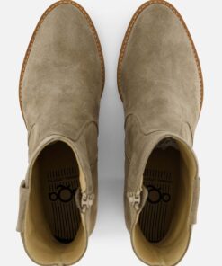 Aqa Enkellaarsjes taupe Suede