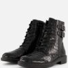 Feyn Brooke Veterboots zwart Lak