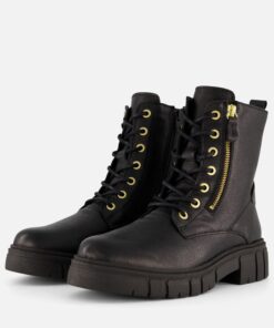 Feyn Paige29 Veterboots zwart Leer