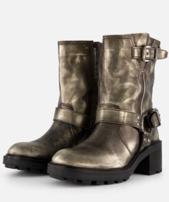 Lazamani Vintage Biker boots zilver Leer