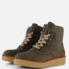 Rieker Veterboots groen Suede