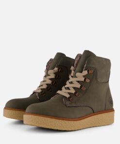 Rieker Veterboots groen Suede