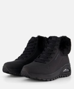 Skechers Uno Rugged Veterboots zwart Synthetisch