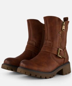 Supercracks Biker boots cognac Pu