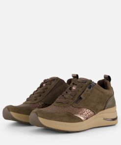 Tamaris Comfort Sneakers taupe Leer