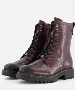 Tamaris Croco Veterboots bordeaux Synthetisch