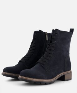 Tamaris Veterboots blauw Imitatieleer