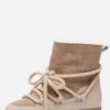 Ann Rocks Enkellaarsjes bont taupe Suede