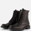 Linea Zeta Veterboots zwart Leer