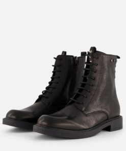 Linea Zeta Veterboots zwart Leer