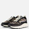 Cellnini Leopard Sneakers zwart Textiel