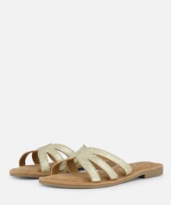 Lazamani Slippers goud Leer