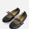 Linea Zeta Ballerina's zwart Leer