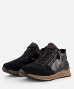 Rieker Sneakers zwart Nubuck