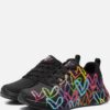 Skechers Uno Graffiti Heart Sneakers zwart