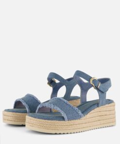 Tamaris Espadrilles Denim blauw Textiel