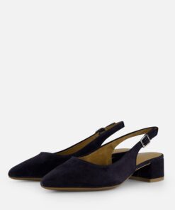 Tamaris Slingback Pumps blauw Leer