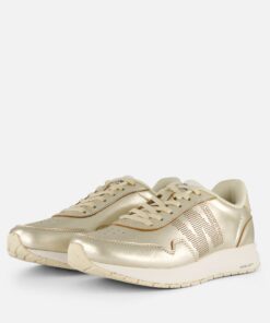 Woden Nora Natural Soft Sneakers goud Leer