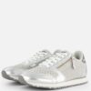 Woden Sneakers grijs Textiel