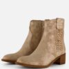 Aqa Enkellaarsjes beige Suede
