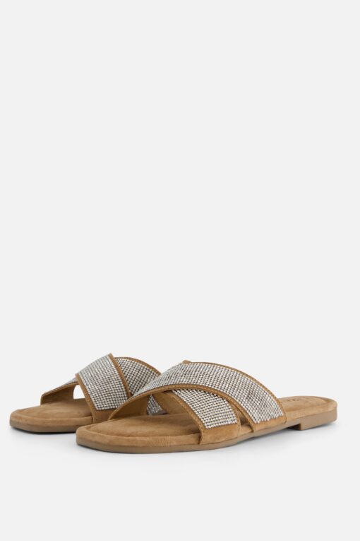 Lazamani Slippers zilver Leer