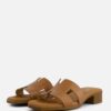 Oh My Sandals Slippers cognac Leer