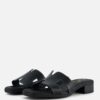 Oh My Sandals Slippers zwart Leer