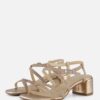 Tamaris Sandalen met hak goud Textiel