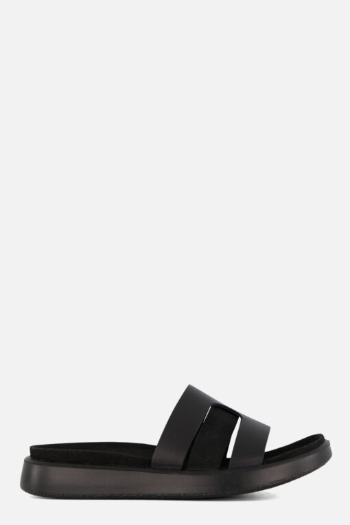 Ecco Flowt Slippers zwart Leer