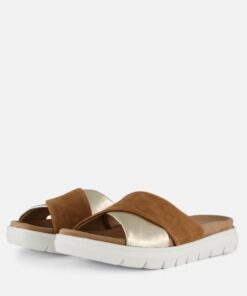 Feyn Slippers cognac Leer