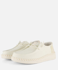 HEYDUDE Wendy Woven Instappers wit Textiel