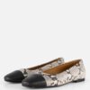 Linea Zeta Snake Ballerina's zwart Leer