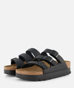 Papillio Birkenstock Florida Slippers zwart